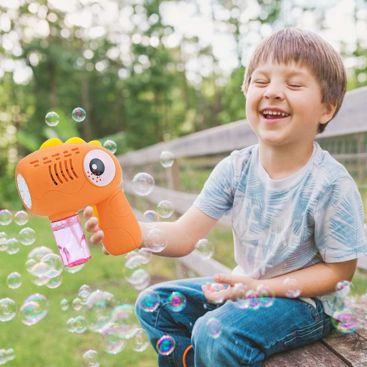 Kids Bubble Gun, Dino Bubble Machine Gun for Toddlers, Automatic 20-Hole Bubbles Blower Maker Bubbles for Kids Party Favours Birthday Gift for Boys Girls