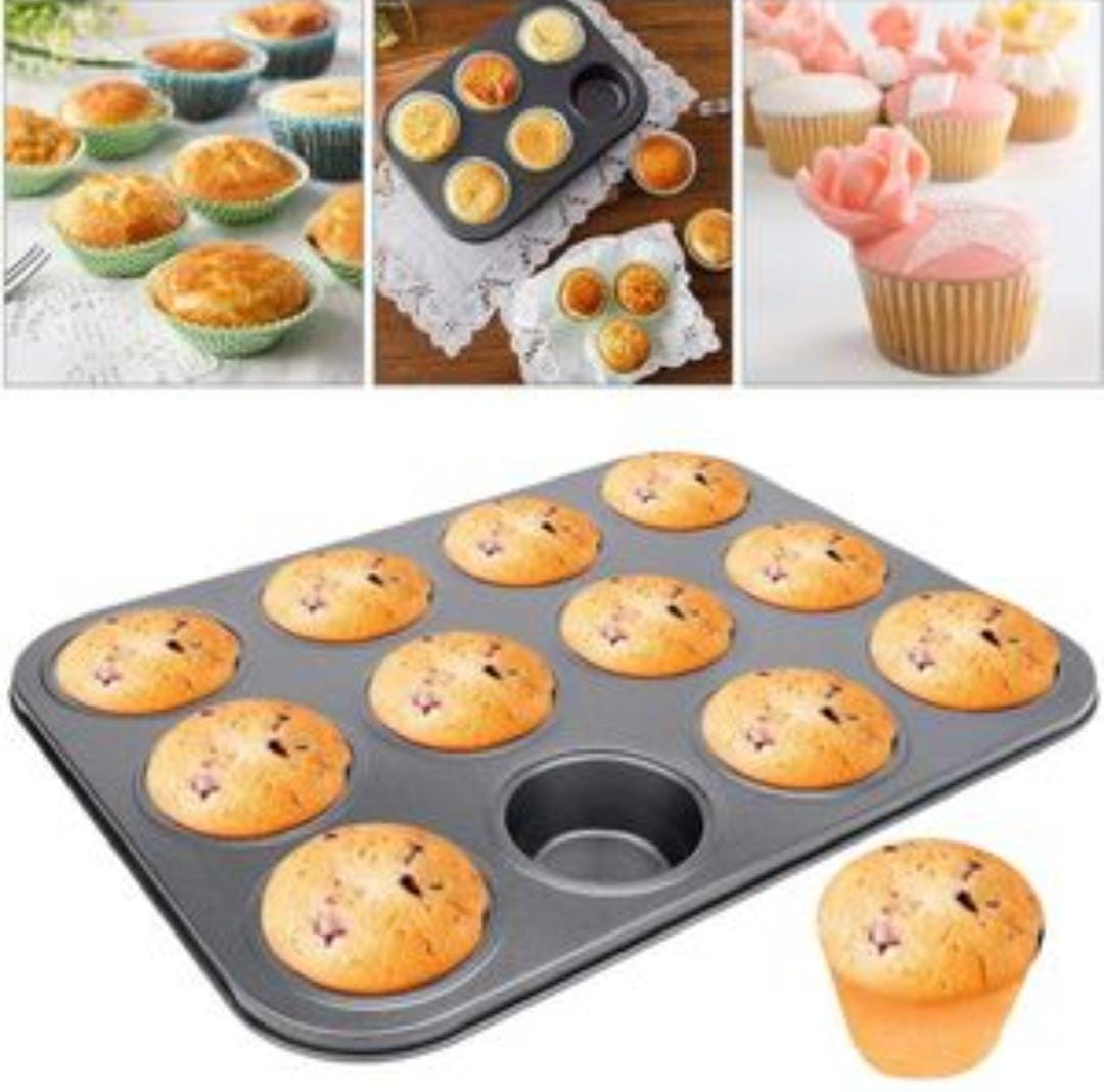Quality nonstick 12 holes baking tin now available