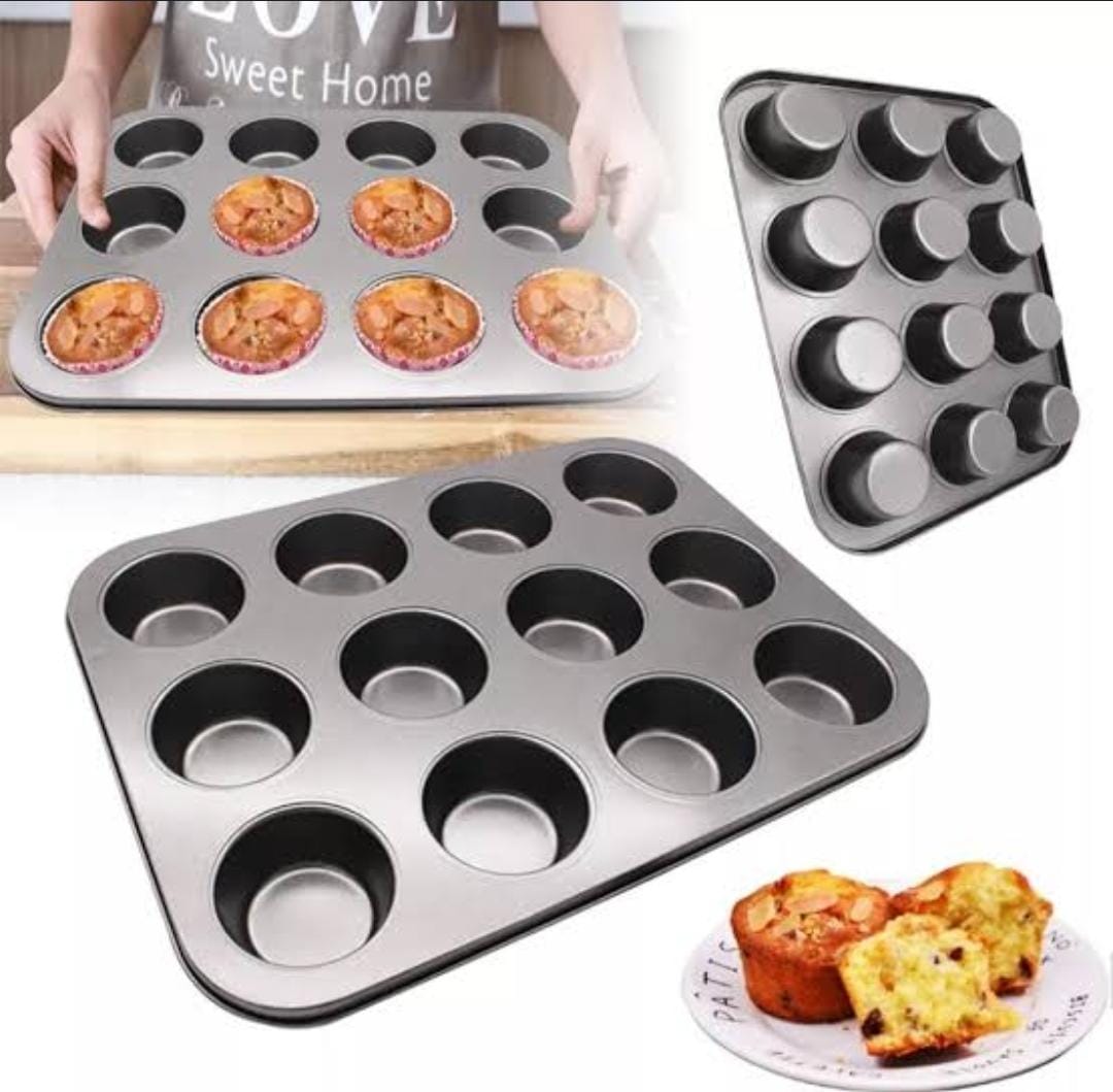 Quality nonstick 12 holes baking tin now available
