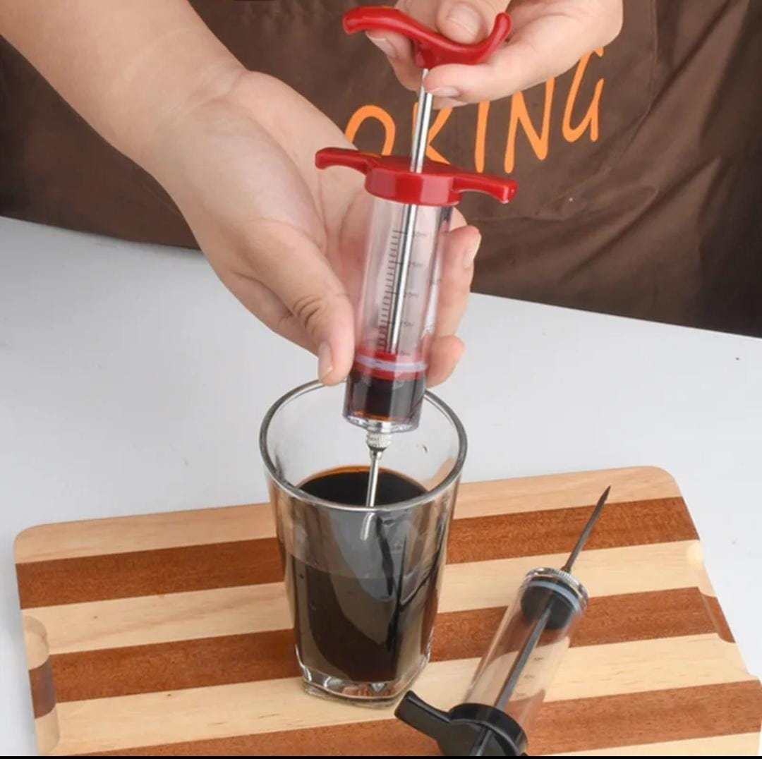 Stainless Steel BBQ Tools Marinade Cooking Meat Poultry Turkey Chicken Spice Flavor Syringe Injector