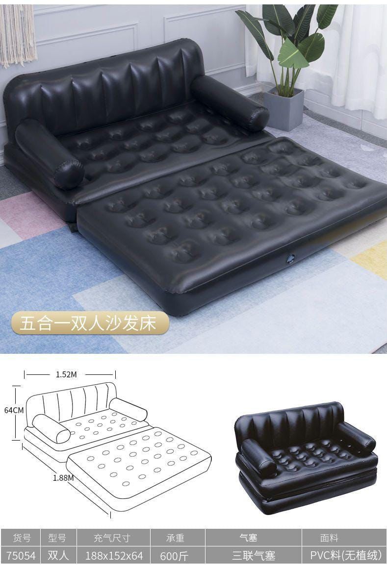 Intex Pull-out Sofa Inflatable Airbed Mattress Seat 2 Seater Durable Folding Air Bed With Pump Queen