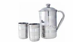 Classic 7 pcs REDBERRY Premium Range of STAINLESS STEEL 7 pcs LEMON SET [ 2 ltr Jug + 6pcs Long glass]
