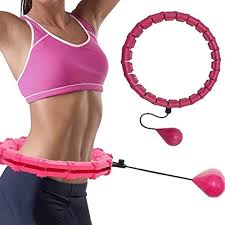 NEW HULLA HOOP FOR ADULTS WEIGHT LOSS, CIRCLE WEIGHTED HULA HOOPS 2 IN 1 ABDOMEN FITNESS HULA HOOPS, 24 DETACHABLE KNOTS HULA HOOPS WITH AUTOMATIC ROTATION
