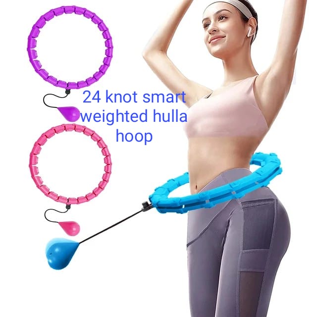 NEW HULLA HOOP FOR ADULTS WEIGHT LOSS, CIRCLE WEIGHTED HULA HOOPS 2 IN 1 ABDOMEN FITNESS HULA HOOPS, 24 DETACHABLE KNOTS HULA HOOPS WITH AUTOMATIC ROTATION