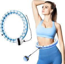 NEW HULLA HOOP FOR ADULTS WEIGHT LOSS, CIRCLE WEIGHTED HULA HOOPS 2 IN 1 ABDOMEN FITNESS HULA HOOPS, 24 DETACHABLE KNOTS HULA HOOPS WITH AUTOMATIC ROTATION