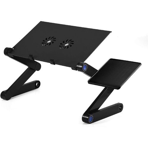 Adjustable laptop stand with Cooling fan and mouse pad Portable Foldable Workstation Notebook Riser with Dual Cooling Fans and Detachable Mousepad Tray
