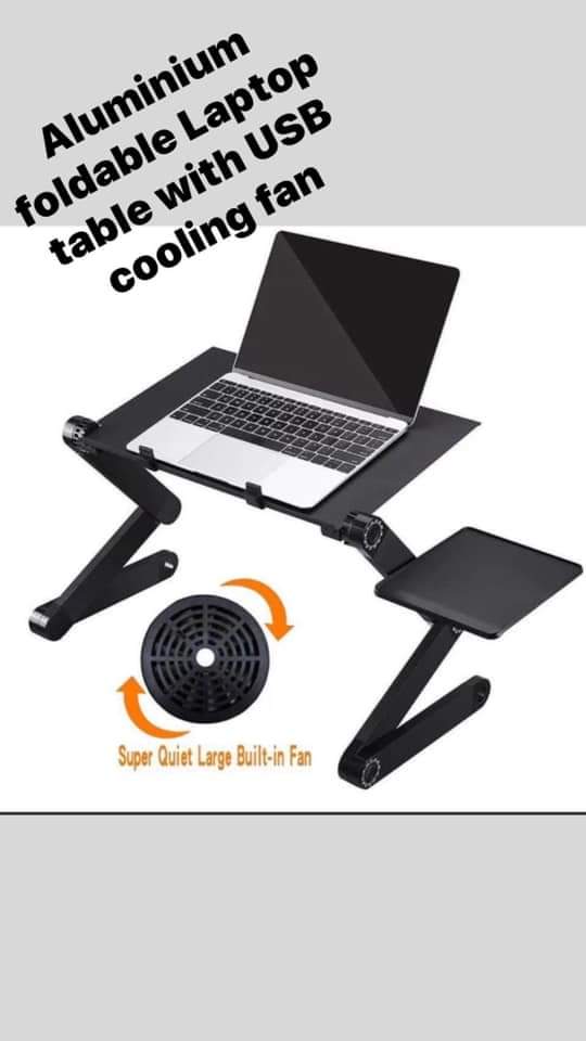 Adjustable laptop stand with Cooling fan and mouse pad Portable Foldable Workstation Notebook Riser with Dual Cooling Fans and Detachable Mousepad Tray