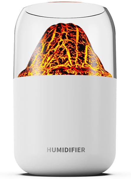 Volcano Humidifier,Mini Humidifier, USB Personal Desktop Humidifier for RV, Office, Bedroom etc. Auto Shut-Off, 2 Mist Modes, 350ml & Super Quiet