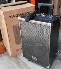 Tagwood 10" Trolley Speaker/TAGWOOD 10 inches Outdoor Rechargeable Public Address Speaker with wireless Microphone , USB Slot , Bluetooth , Memory Card Slot , 9800W , MP3 Player
