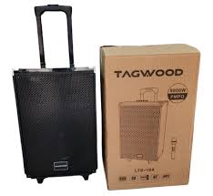 Tagwood 10" Trolley Speaker/TAGWOOD 10 inches Outdoor Rechargeable Public Address Speaker with wireless Microphone , USB Slot , Bluetooth , Memory Card Slot , 9800W , MP3 Player
