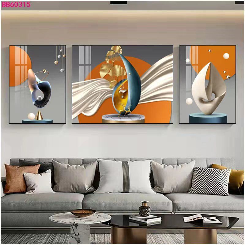 Unframed 3pcs Deer Simplicity abstract Oil Painting On Canvas Wall Art Painting Art Picture For Living Room Decoration