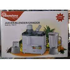 Ramtons 3-IN-1 Juicer, Blender & Grinder- Black 600-watt juicer, blender & mill 600ml blender; 50g grinder mill Large 800ml pulp container 65mm feed tube to fit whole apples