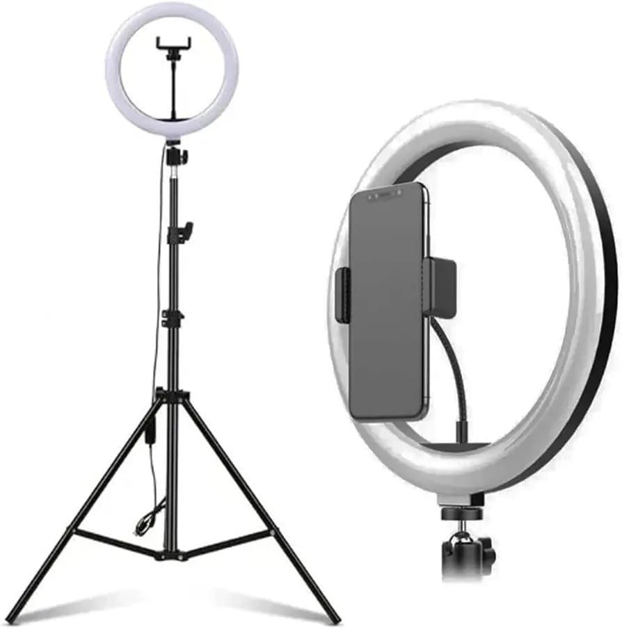 10 inch Led Ring Light Profissional Selfie Ringlight Makeup Lamp Video Studio with Tripod 2.1M tripod Stand for Selfie Live Stream/Makeup/Youtube/Tiktok Video