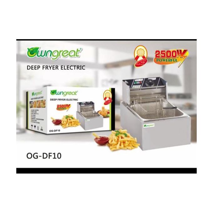 Owngreat 6 Litre single deep fryer,Ideal for Restaurants or Household Kitchens, Easy to use with LED indicators for power and optimal oil temperature.