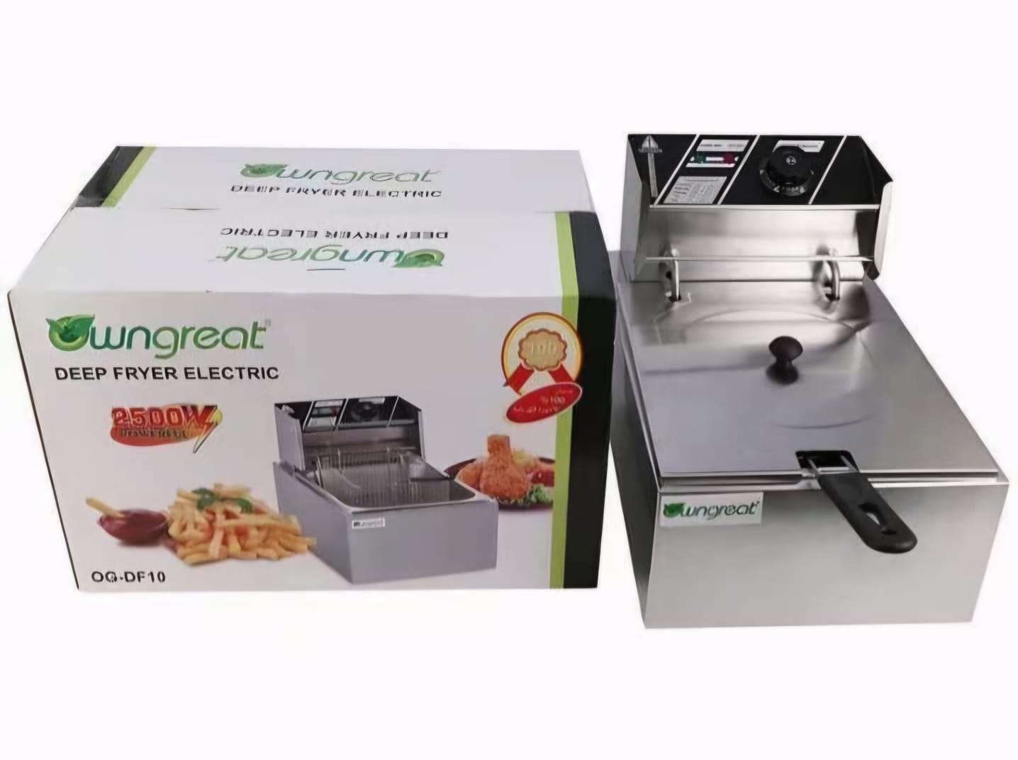 Owngreat 6 Litre single deep fryer,Ideal for Restaurants or Household Kitchens, Easy to use with LED indicators for power and optimal oil temperature.