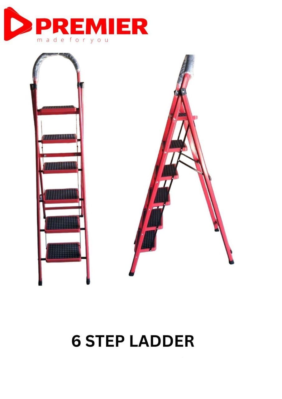 New arrivals super High quality and durable  home use metallic portable foldable 6 and 5  steps ladder