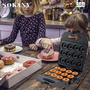 Sokany 12 Pieces Electric Non-Sticky Doughnut/Donut Maker i High quality LED lamp Heating element ergonomically designed Kitchen & Dining room appliances