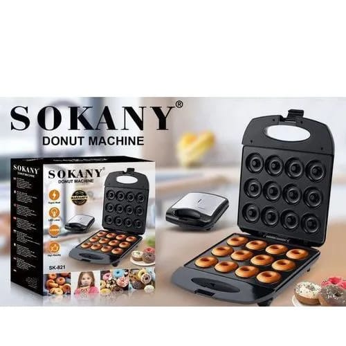 Sokany 12 Pieces Electric Non-Sticky Doughnut/Donut Maker i High quality LED lamp Heating element ergonomically designed Kitchen & Dining room appliances