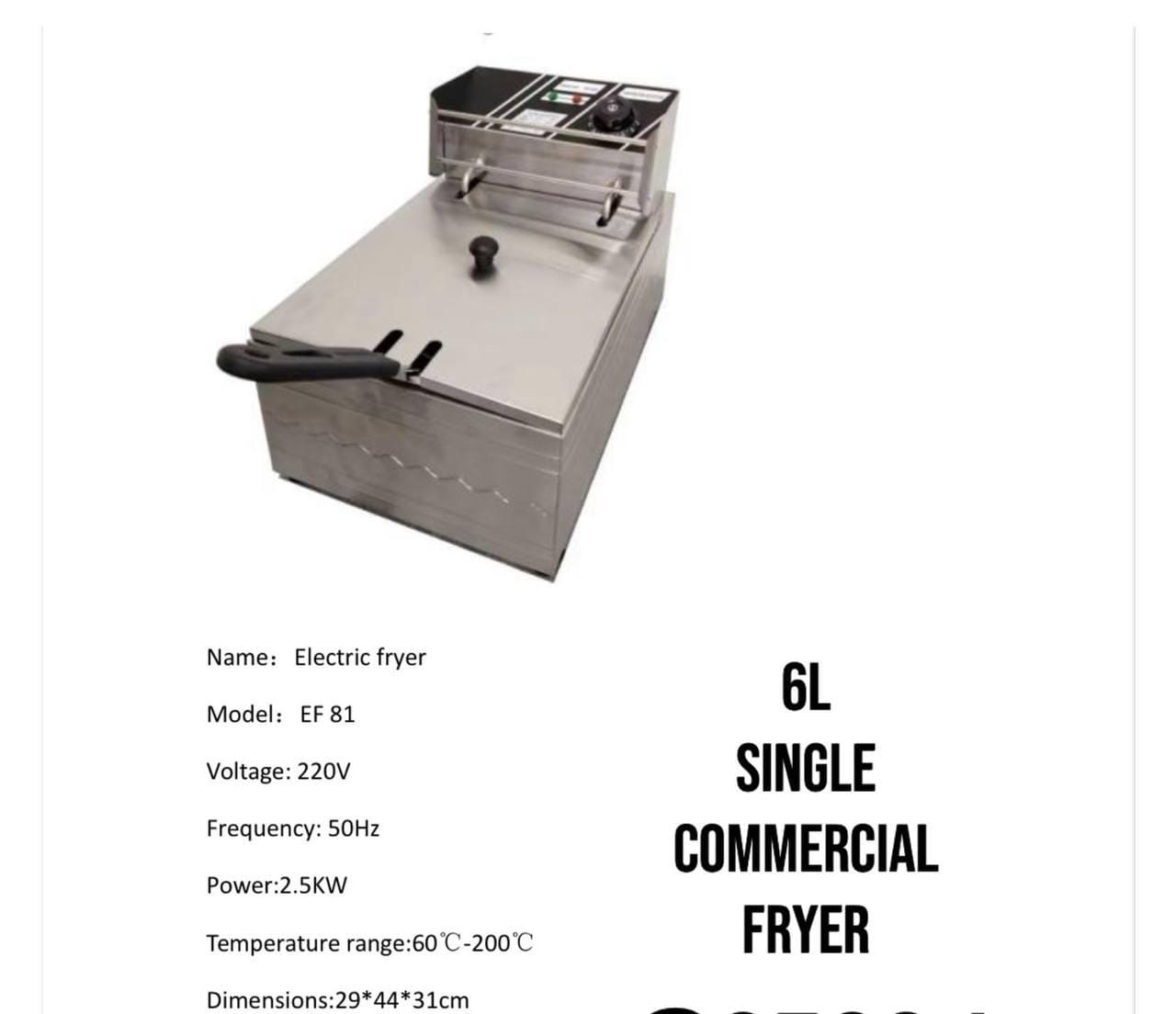 DEEP FRYER. BEST QUALITY AFFORDABLE Nunix 6L ELECTRIC CHIPS DEEP FRYER Stainless steel deep fryer for quick & simple frying ENERGY CONSUPTION VERY EFFICIENT
