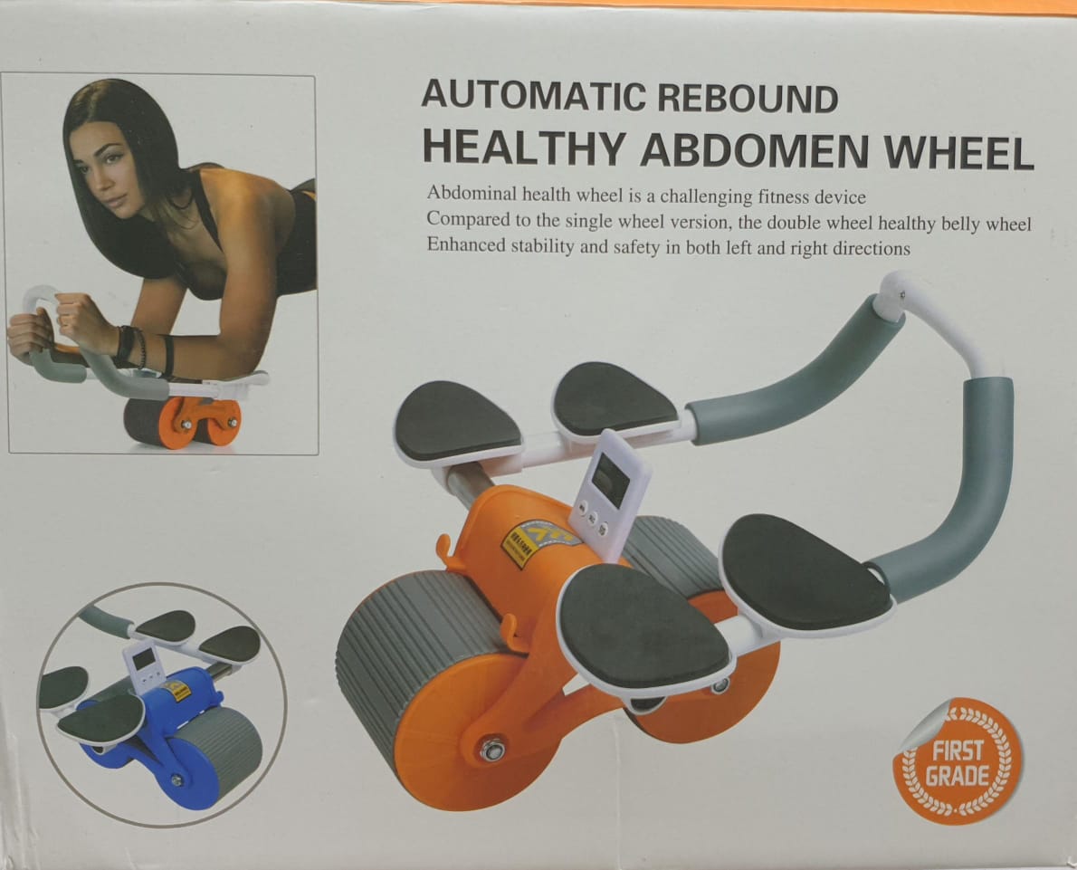 4 ELBOW PAD AUTOMATIC REBOUND HEALTHY ABDOMINAL WHEEL AB ROLLER WITH ELBOW SUPPORT, NEW UPGRADED AUTOMATIC REBOUND ABDOMINAL WHEEL WITH 4 ELBOW SUPPORT, TIMER