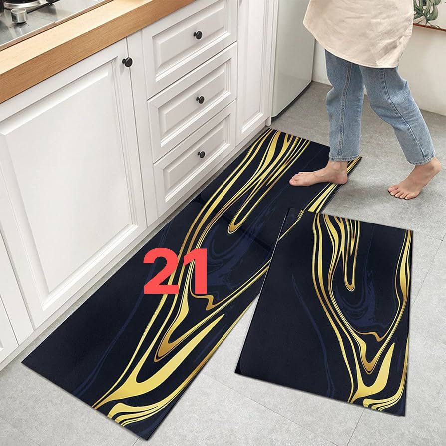 2pcs kitchen mats with rubber super non-slip underside unique beveled edges help to prevent tripping and slipping, and the foam underside helps keep