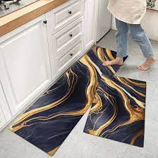 2pcs kitchen mats with rubber super non-slip underside unique beveled edges help to prevent tripping and slipping, and the foam underside helps keep