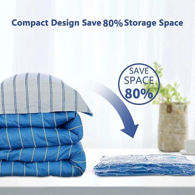 5pcs set with  Pump Needed Vacuum Storage Bags for Clothes Blankets Comforters Sweaters Pillows Home Compression Seal Bags Space Saver Bags