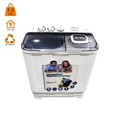 SYINIX 10 KG TOP LOAD WASHING MACHINE - Semi-Automatic, Twin tub, 10kg wash,5kg spin, 15minute wash timer, Spinning speed: 1400RPM, Rat-Proof Base, 2 Washing Programs .