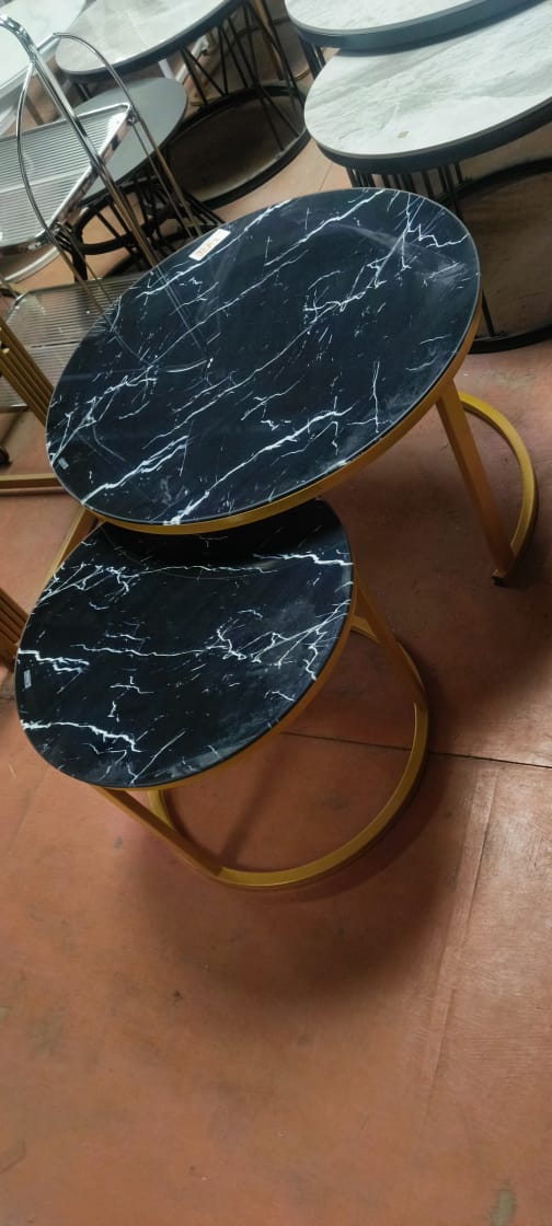 2 IN 1 BLACK MARBLE NESTING COFFEE TABLE (GLASS EFFECT) - Good quality hardware, solid to support heavy loads, It’s simple and elegant design fits in any type of furniture in your house .