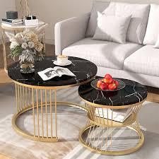 2 IN 1 BLACK MARBLE NESTING COFFEE TABLE (GLASS EFFECT) - Good quality hardware, solid to support heavy loads, It’s simple and elegant design fits in any type of furniture in your house .