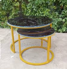 2 IN 1 BLACK MARBLE NESTING COFFEE TABLE (GLASS EFFECT) - Good quality hardware, solid to support heavy loads, It’s simple and elegant design fits in any type of furniture in your house .