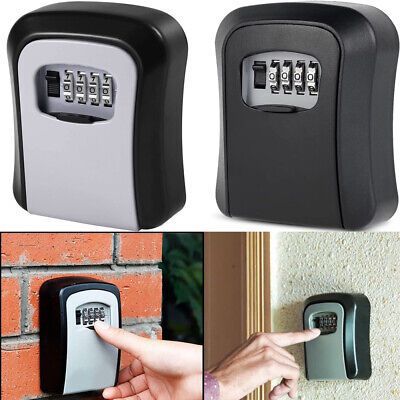 Classic wall-mounted key lock box Metal panels and Plastic bases Weatherproof Wall-mounted Key Safe Password Box Lock Storage Indoor and Outdoor