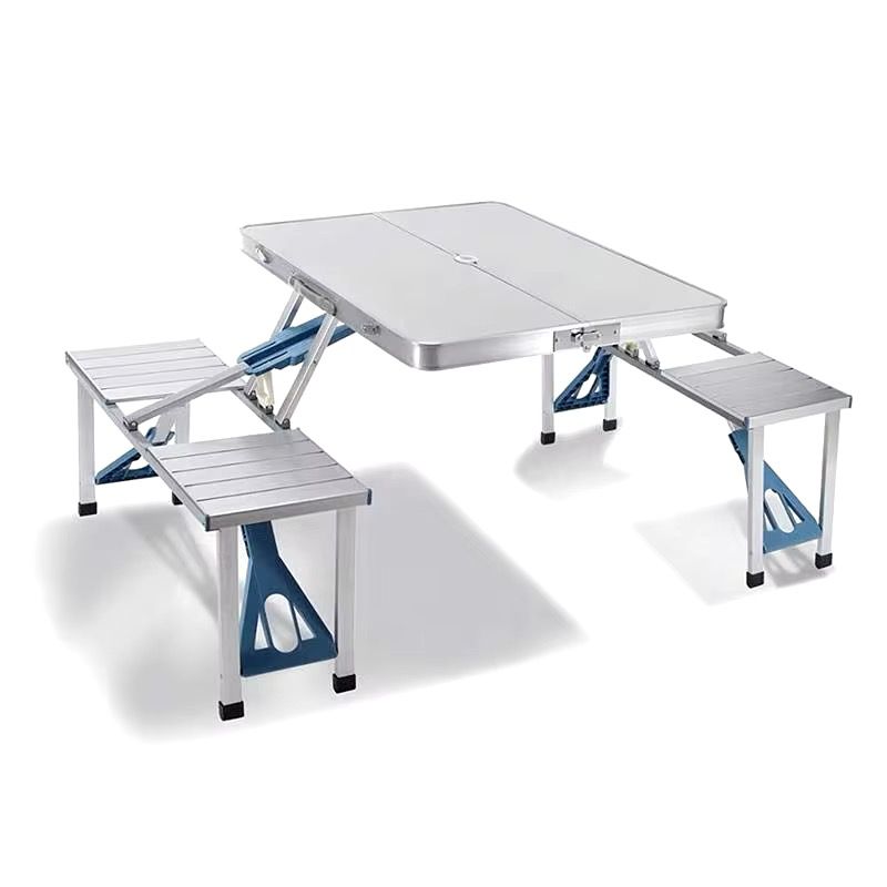 Folding Adjustable Aluminum Alloy Lightweight Outdoor Portable Picnic Camping Chair And Table Set With 4 Seats