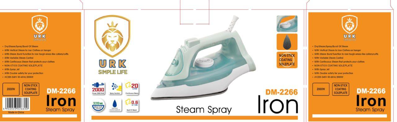 Eurochef Big Steam Iron  With Teflon Non-stick Soleplate