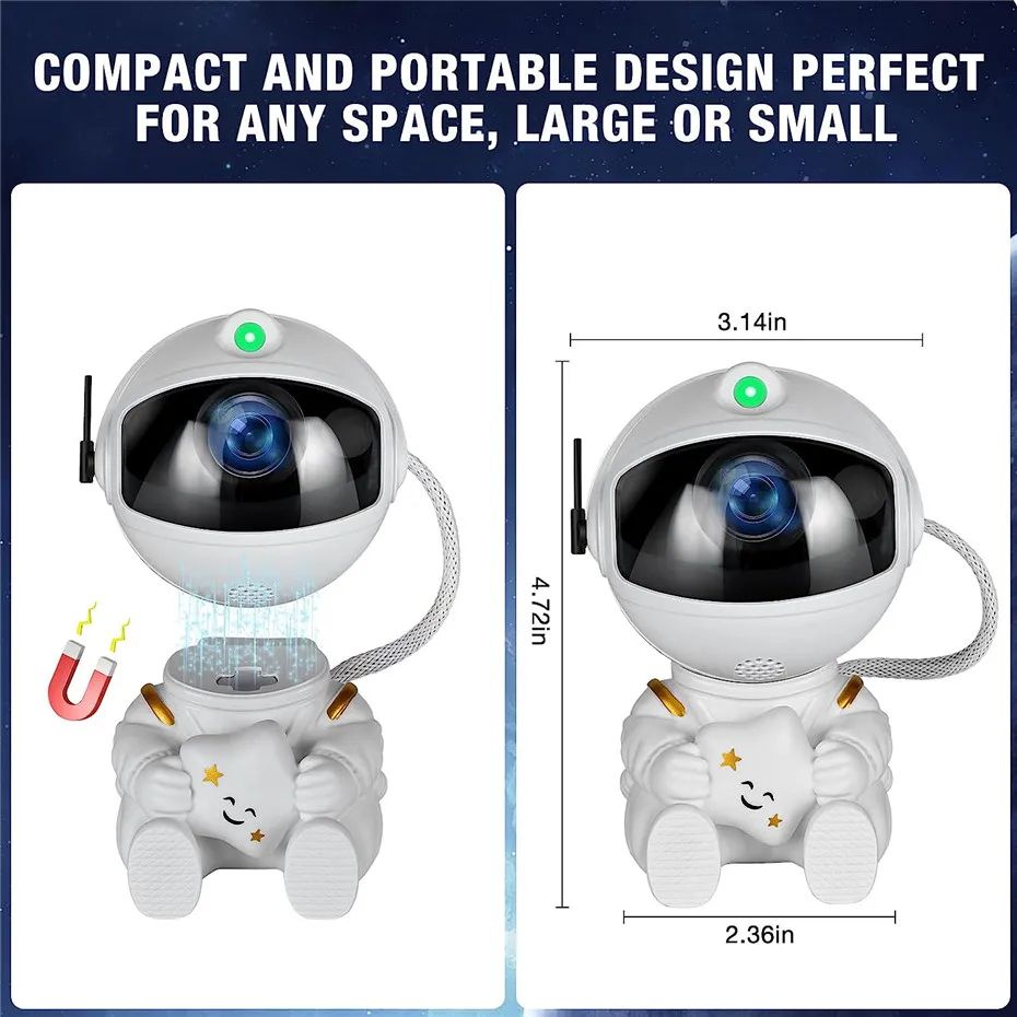 Astronaut Star projector/Nebula creative Night Light Led projector
♦ multicolored lights 
♦ Available in white 
♦ USB powered  
♦Remote Controlled