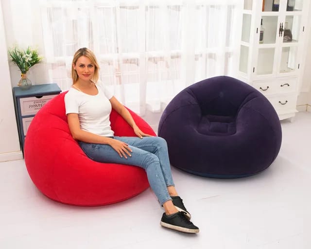 Large Lazy Inflatable sofa Seat / Inflatable Bean Bag with Free manual Pump 
 Available in blue, grey & red
⚕Size: 110*110*85cm
⚕ Easy to Inflate
⚕Easy to store while not in use