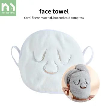 Hot Compress Face Towel Masks Reusable Facial Steamer Towel for Hot Cold Skin care, Moisturizing Face Steamer, Beauty Facial Towel  available in white