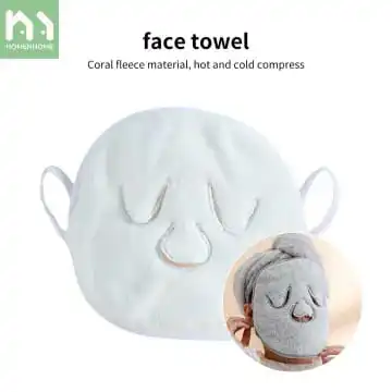 Hot Compress Face Towel Masks Reusable Facial Steamer Towel for Hot Cold Skin care, Moisturizing Face Steamer, Beauty Facial Towel  available in white