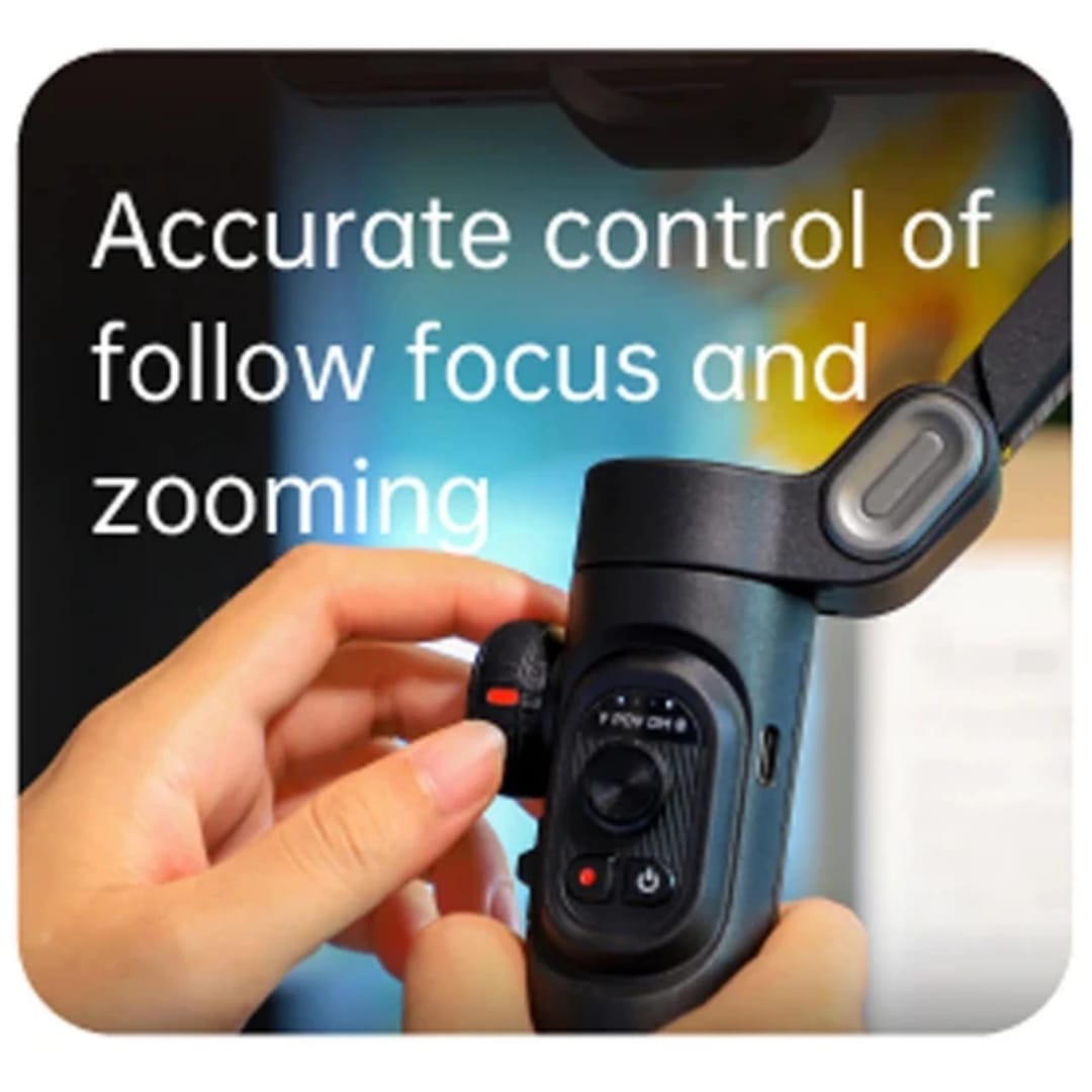 Gimbal Phone Stabilizer.

➖Stabilizes from unwanted shakes and vibration 
➖Elevates your smartphone footage to cinematic quality.
➖ Accurate control of focus and zooming