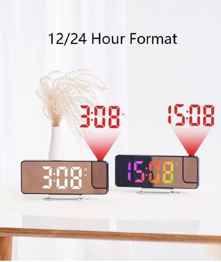 ♨180% PROJECTION LED DIGITAL CLOCK WITH ALARM FOR TABLE

🪔Watch Electronic Desktop Clocks USB Wake Up Time Projector Snooze Function 2 Alarm
🪔Time Rotation Projection which can be projected on wall
