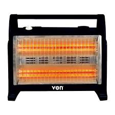 VON HQH163HL/VSHC164QK Bar Heater - 1600W - Black (1YR WRTY)
High quality quartz tube
Wide angle heat reflectors
Safety thermal fuse