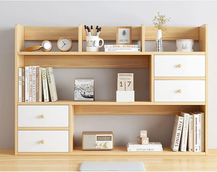 Multipurpose Bookshelf / Bookcase   ✨ Material: MDF board wood
✨ wear-resistant
✨ Anti-scratch
✨ Easy to clean
✨ sturdy and durable,
✨ Strong load-bearing capacity.
✨ Size: 103*17*80cm