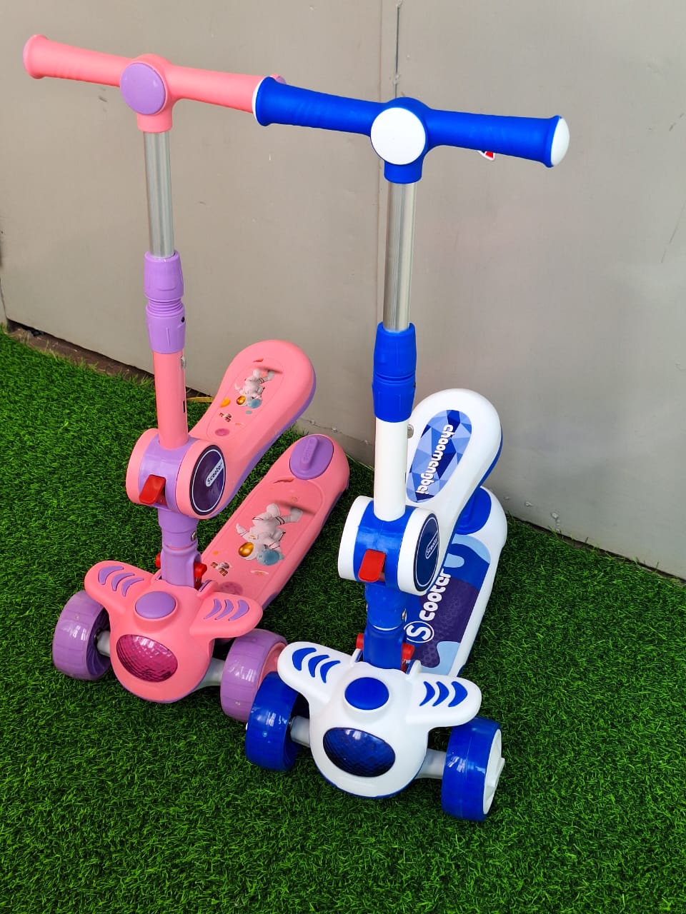 2 in 1 scooter    Kids Adjustable Scooter LED with MUSIC