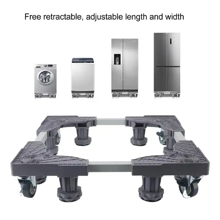 Heavy duty Adjustable base ★10cm high*
🔅 Easy to move and clean 
🔅Easy to assemble and have push button lock 
🔅 Brake fixing function 
🔅ADJUSTABLE SIZE 
4 SINGLE POLE
🔅HAS DOUBLE WHEELS:The movin