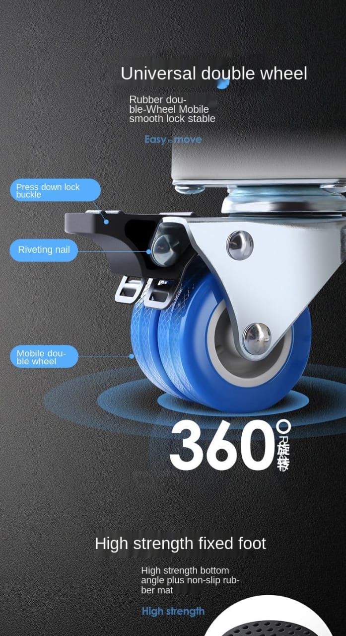Heavy duty Adjustable base ★10cm high*
🔅 Easy to move and clean 
🔅Easy to assemble and have push button lock 
🔅 Brake fixing function 
🔅ADJUSTABLE SIZE 
4 SINGLE POLE
🔅HAS DOUBLE WHEELS:The movin
