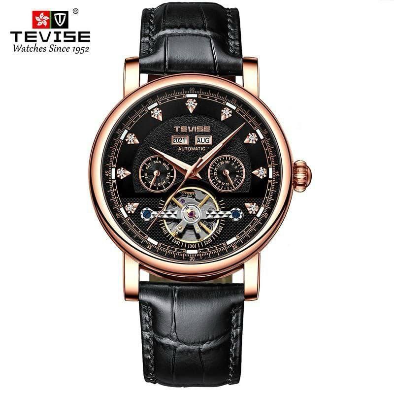 BACKINSTOCK!!
🕰🎩TEVISE AUTOMATIC GENTS WATCH
❇Automatic Movement
❇Day,Date,month,Year Display
❇Luminous
❇Tourbillon Machine
❇Water resistant
❇Leather strap