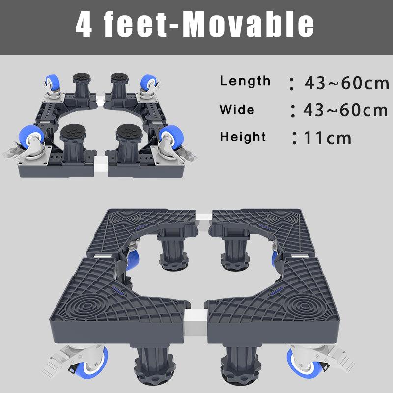 Heavy duty Adjustable base
▫10cm high*
▫ Easy to move and clean 
▫Easy to assemble and have push button lock 
▫ Brake fixing function 
▫ADJUSTABLE SIZE 
▫HAS DOUBLE WHEELS:The moving roller is applied