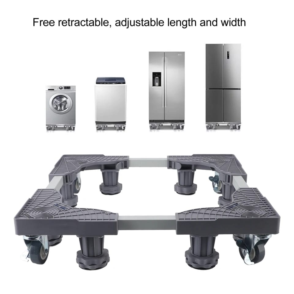 Heavy duty Adjustable base
▫10cm high*
▫ Easy to move and clean 
▫Easy to assemble and have push button lock 
▫ Brake fixing function 
▫ADJUSTABLE SIZE 
▫HAS DOUBLE WHEELS:The moving roller is applied