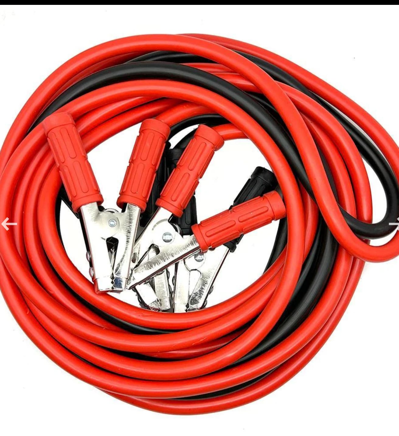 Jumper cables / Booster Cables
Heavy-duty jump starter cables, perfect for cars, SUVs, and light trucks. Comes in a portable zip-up case. A must-have for emergencies!
📌 Strong alligator clips