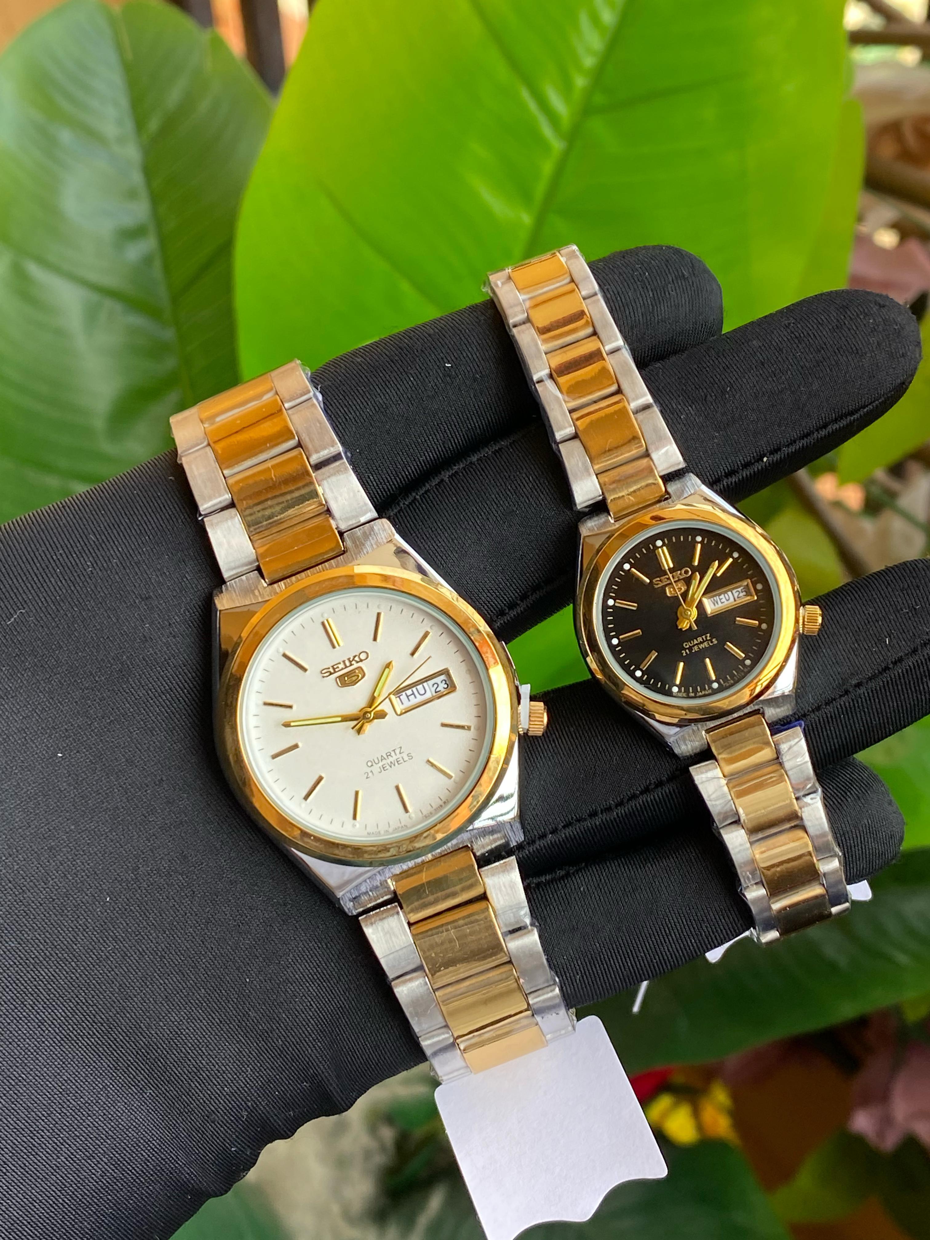 🔥🔥RESTOCKED🔥🔥

SEIKO 5 COUPLE WATCHES
❇Day&Date Display
❇Water resistant 
❇Battery powered 
❇Stainless steel